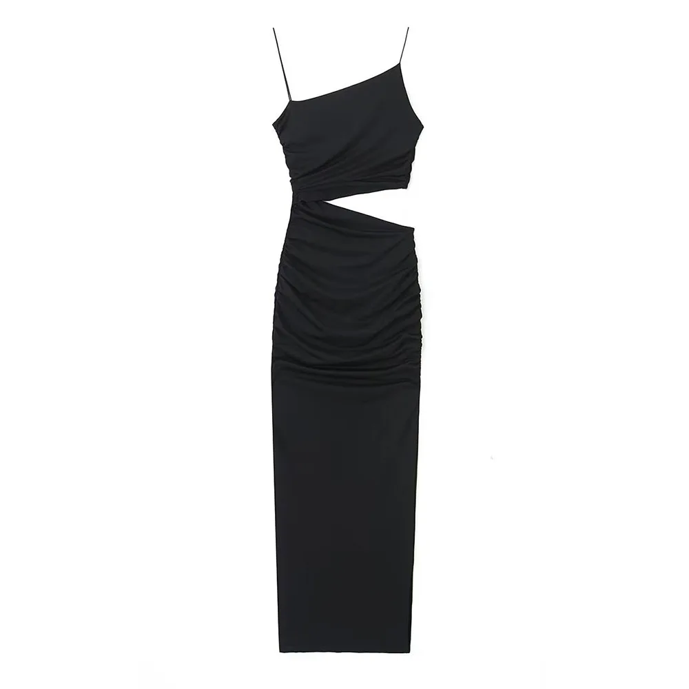 knee length dresses for ladies Be Mine Asym Dress in Black