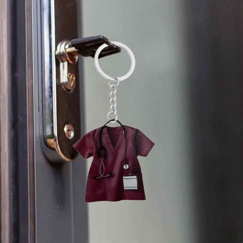  Practical Acrylic Keychain Nurse Uniform Pattern Portable Long Express Support