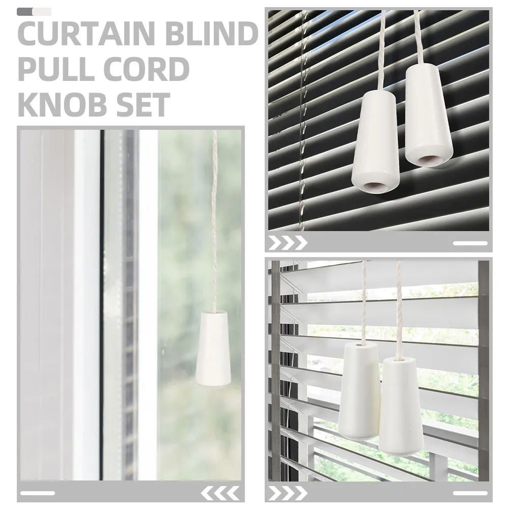 5Pcs Wooden Blind Pull Cord Knobs Cord Tassels for Window Blinds Curtain Pull Ends Ceiling Fans Home Decor Accessories