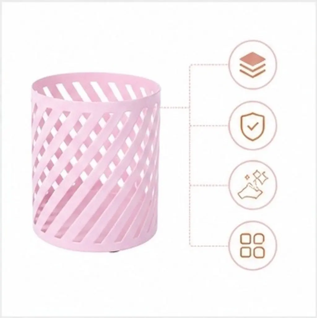Round Pencil Cup Metal Pen Holder Modern Desk Organizer Cute Office Supplies Holder for Desk Home Makeup Brush Stand