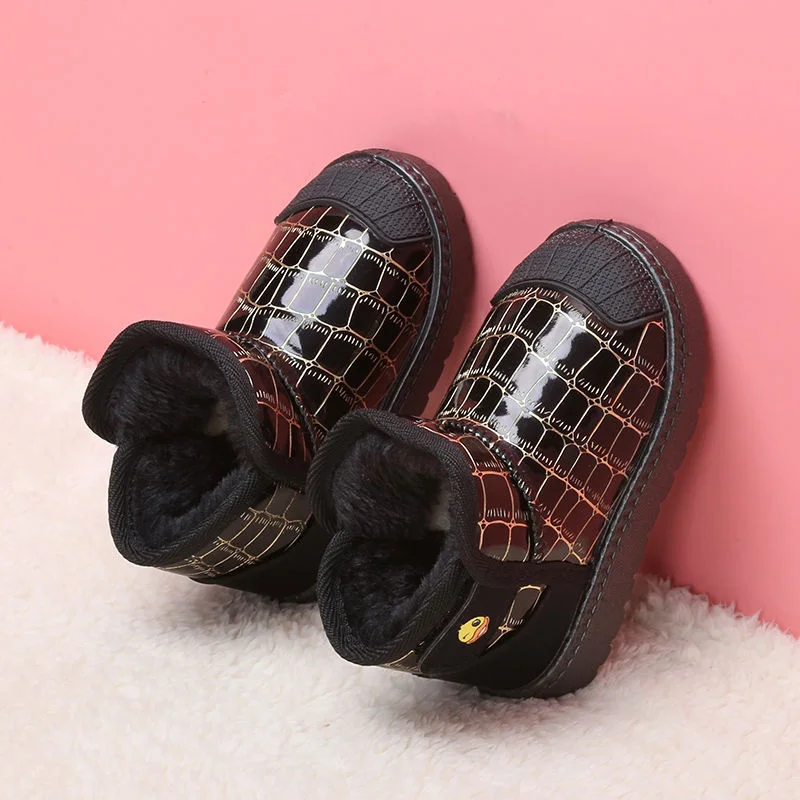 2023 New Winter Snow Boots Plush Girls Boots Waterproof Boy Warm Shoes Fashion Soft Kids Boots