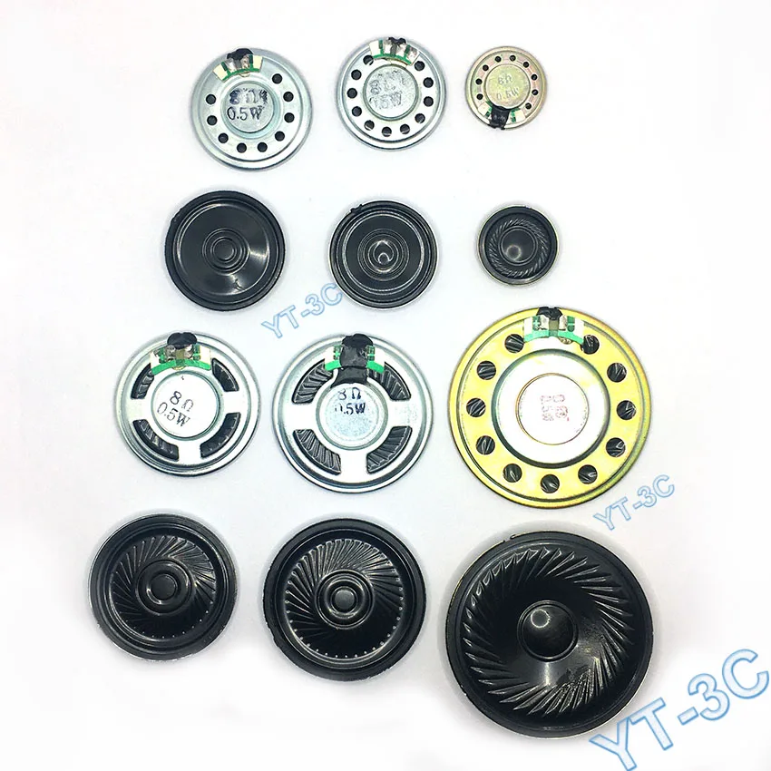 50-100PCS New 8 Ohm 0.5W Mini Horn Speaker 20/27/36/40/50MM Ultra-thin Small Speaker Buzzer Iron Shell For Doorbell Intercom Toy