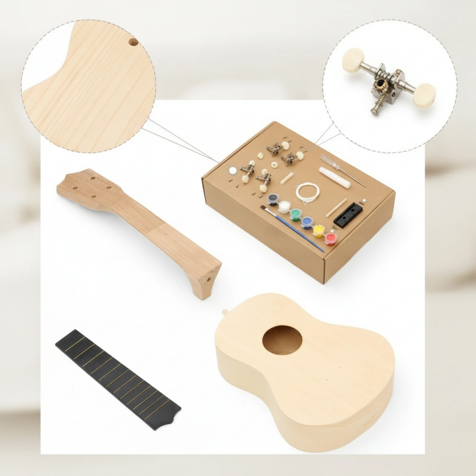 Kit DIY de Ukulele Inacabado,  - Art Craft Classes avaliação e preço