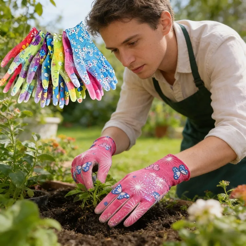 Women'S Breathable All-Season Nylon Gloves - Cleaning Gloves - Suitable for Various Outdoor Activities And Household Cleaning