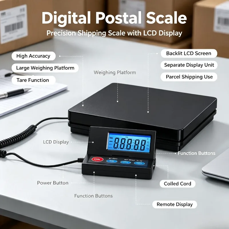 50kg/2g Postal Parcel Scale Digital Shipping Bench Scale With Data Connecting Interface For Courier Logistics Package Weighing