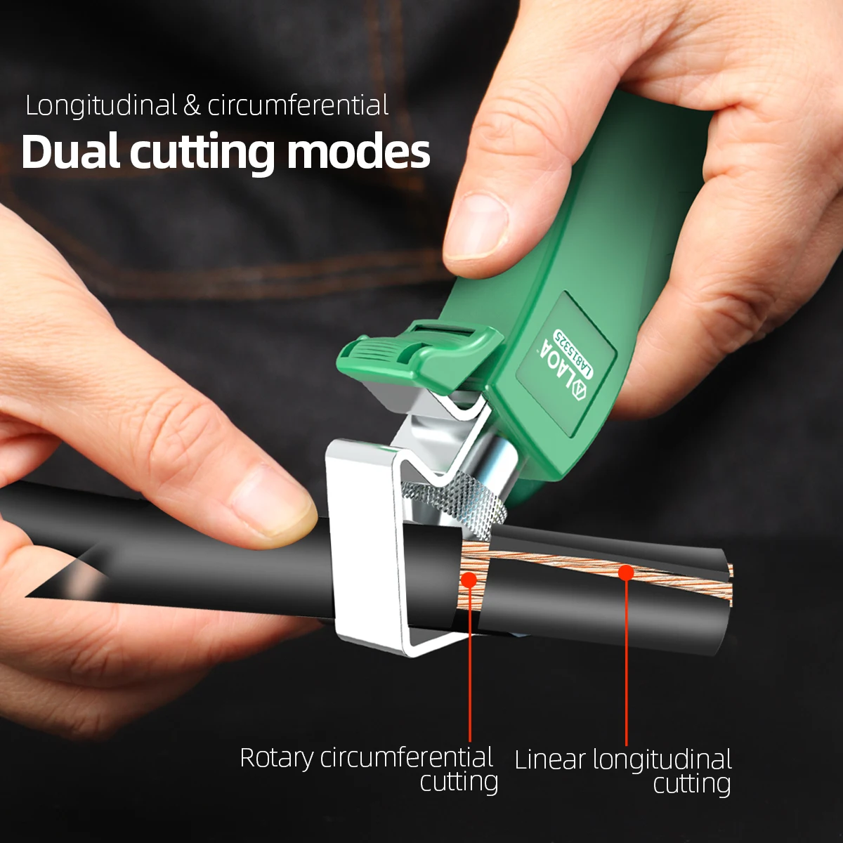 LAOA Professional Rotary Cable Stripper 6-25mm Adjustable Wire Peeler Electrician Tool ABS Shell Taiwan