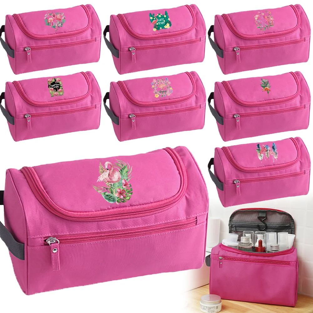 Travel Toiletry Organizer Cosmetics Makeup Bag Toilet  Flamingo Print Female Make Up Kit Case Pouch Storage Bathing Necessaire