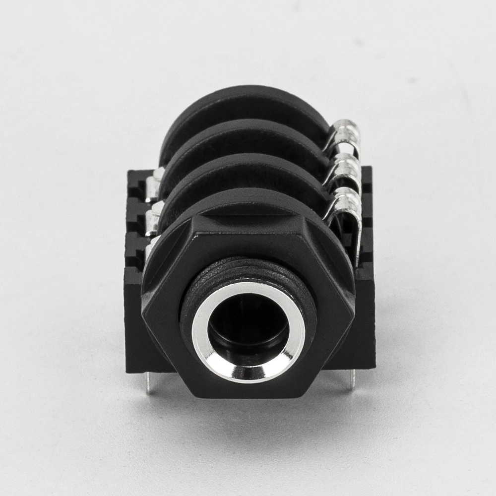 DAIERBUMP 10 Stück PCB-Panelmontage, 6-polig, 1/4 Zoll, 6,35 mm Buchse, Stereo-Kopfhöreranschluss, silbernes Gewinde – Detail 2