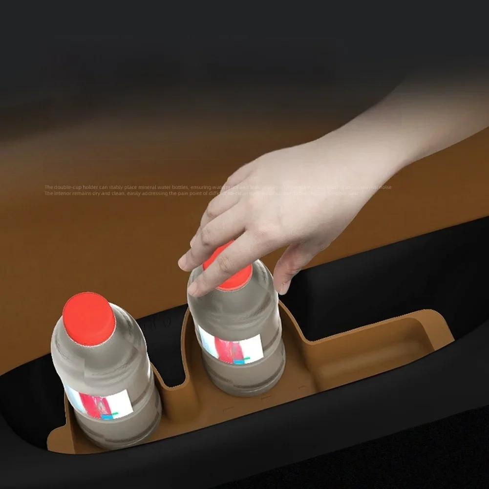 2026 For Palisade Door Side Storage Compartment TPE Waterproof Noise Reduction Dual Cup Holders Car Interior Storage Case