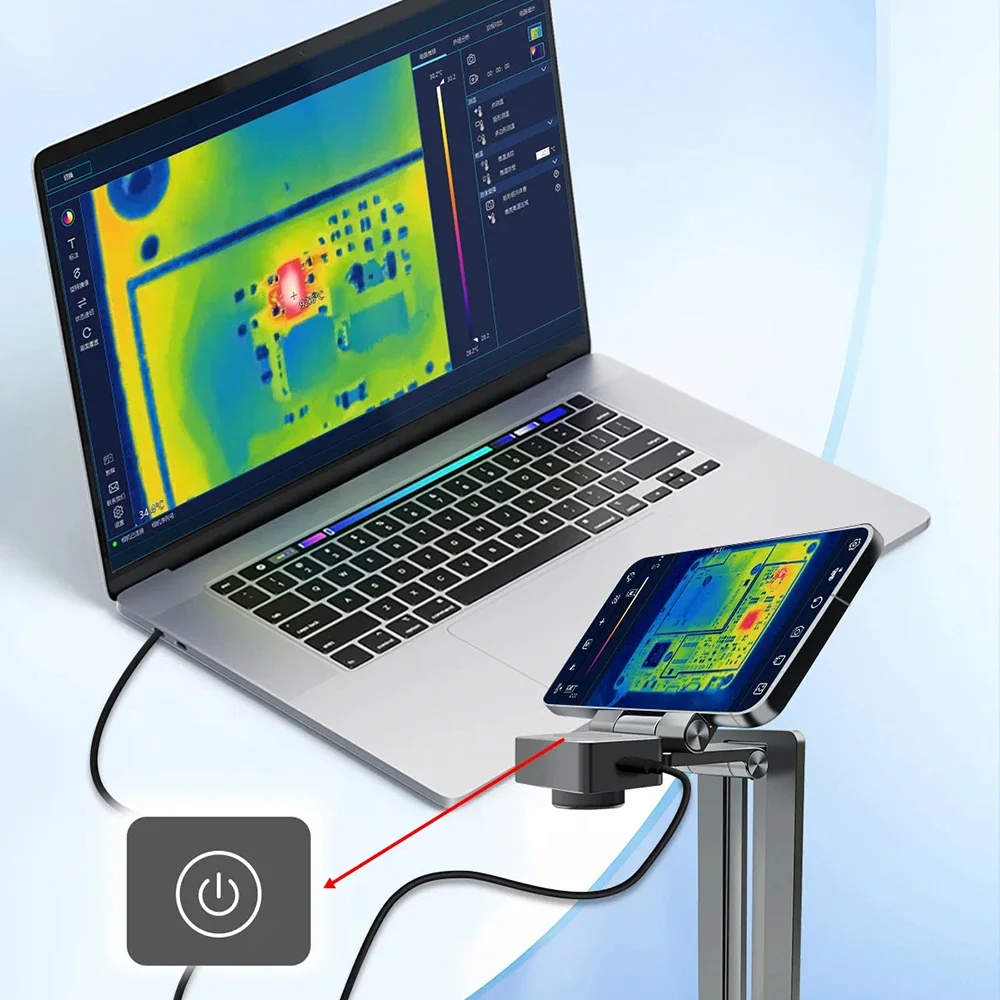 3D Thermal Imager Analyzer 256*192 Collapsible Thermal Camera for PCB Short Circuit Leakage Check,Connect with Android Phone/ PC