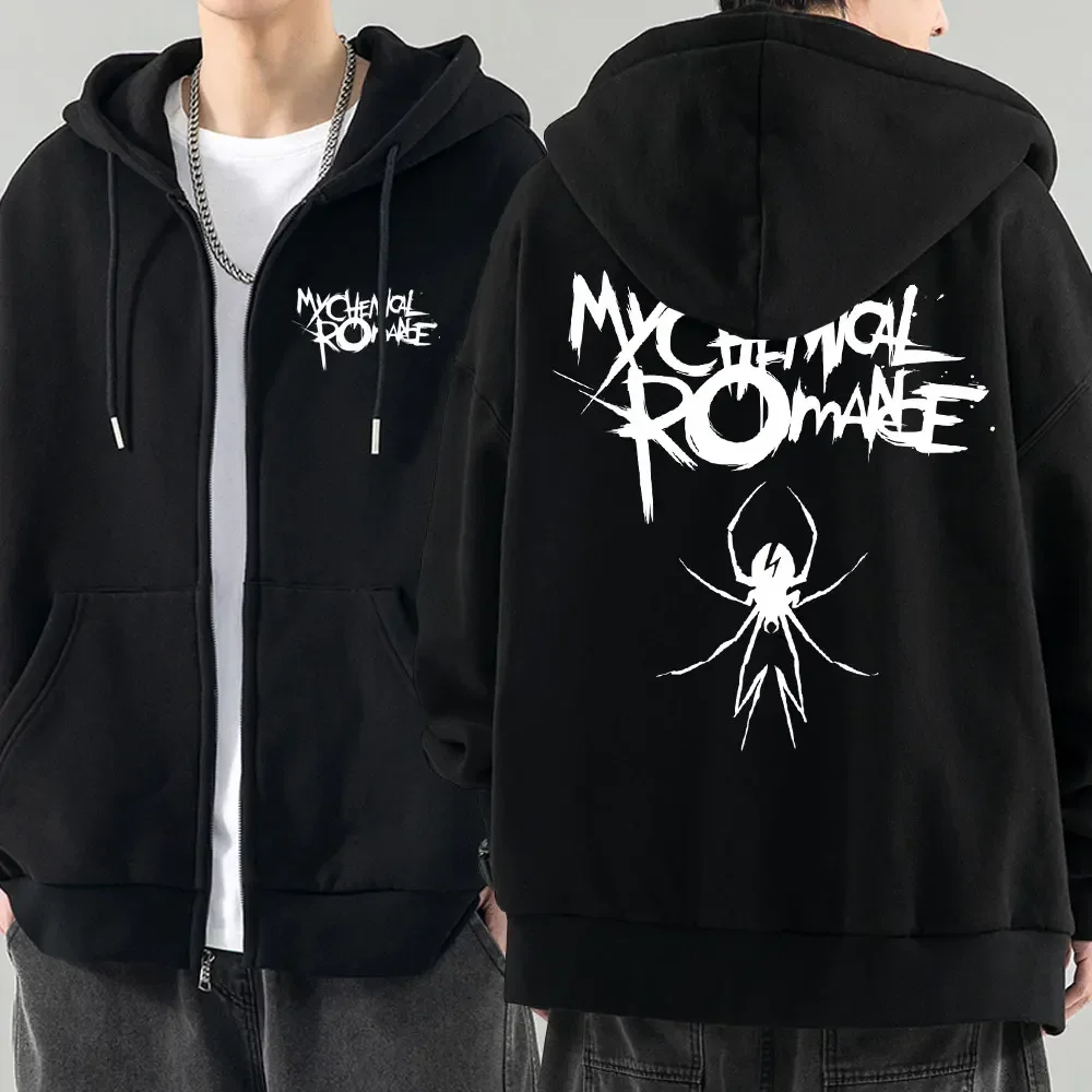 Women Fashion Hoodies Jacket Coats My Chemical Romance Mcr Dead Zipper Hoodie Top Loose Black Parade Punk Emo Zip Up Sweatshirt