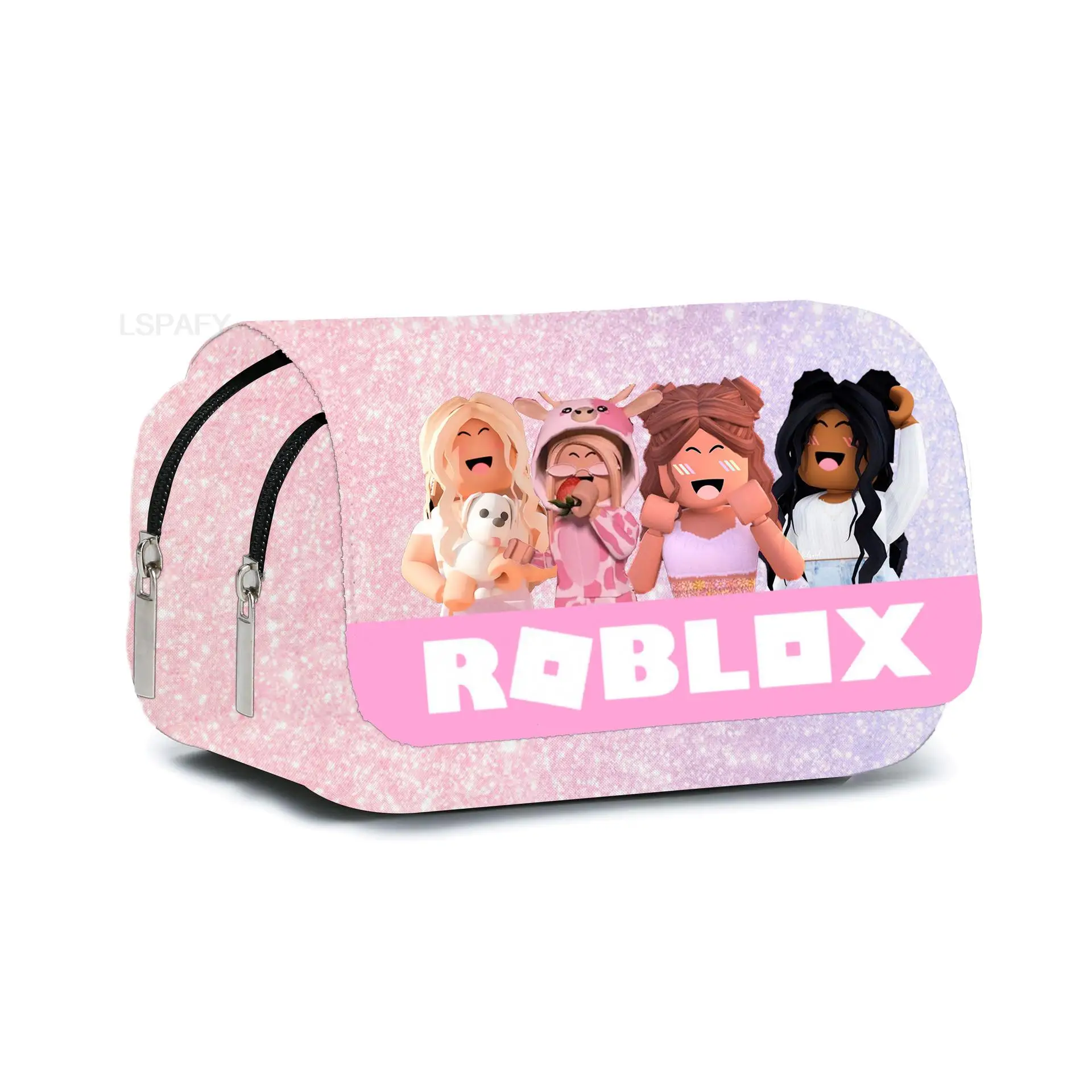 Borsa ROBLOX astuccio con cerniera astuccio in tela Twill astuccio per penne grande per forniture di cancelleria per la scuola degli studenti