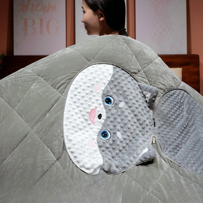 Pillow Quilt Dual-purpose 2-in-1 Lunch Break Car Folding Car Pillow Jack Skellington Floppa Blanket Picnic Blanket Hello