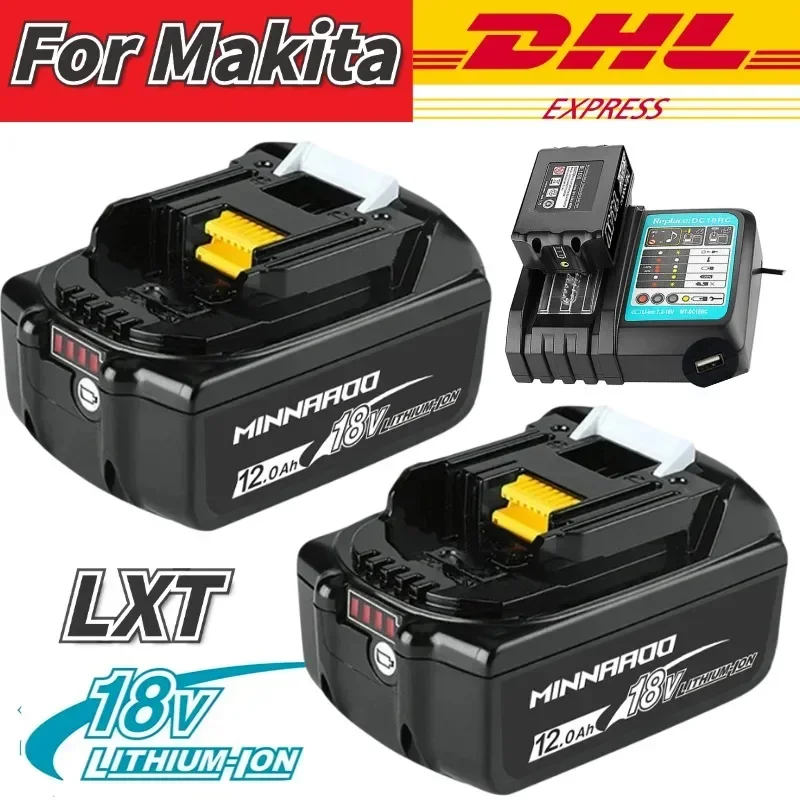 

Latest Upgraded BL1860 Rechargeable Battery 18V 12.0Ah Lithium for Makita 18V Battery BL1840 BL1850 BL1830 BL1860B LXT 400