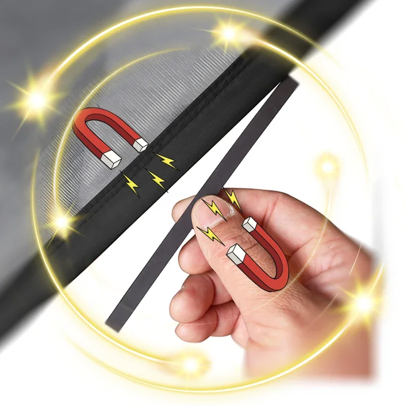 Pantalla Nueva Magnética Fuerte Puerta, Tamaño Personalizado Mosquitera Grande Insectos Voladores Cierre Automático Eficaz