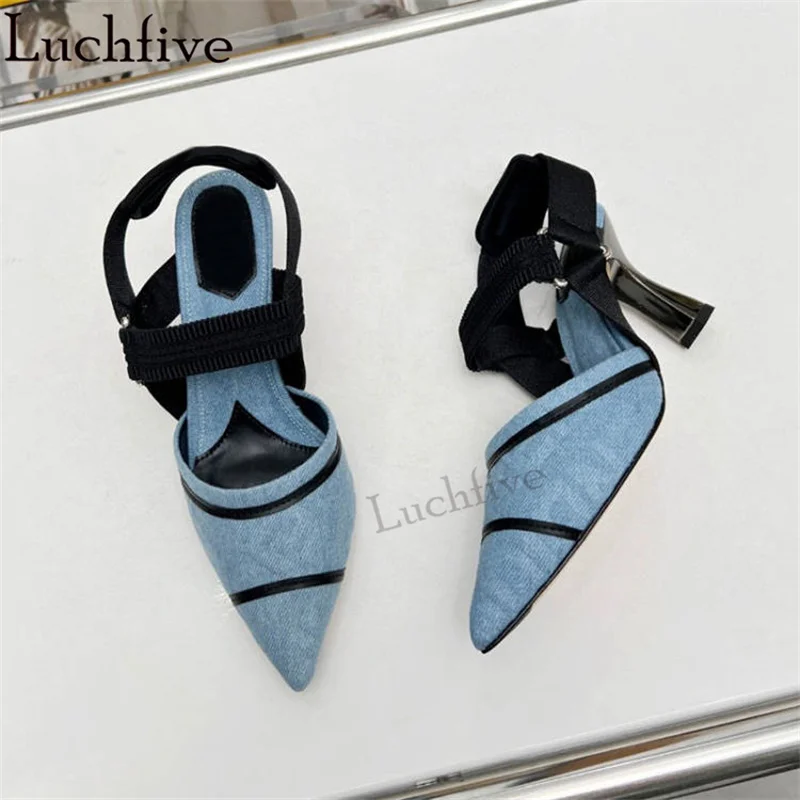 Pointy Wrap Toe Hihg Heel Sandals Women Sexy Runway Fashion Week Brand Sandals Ladies Summer Luxury Dress Party Shoes Mujer 2023