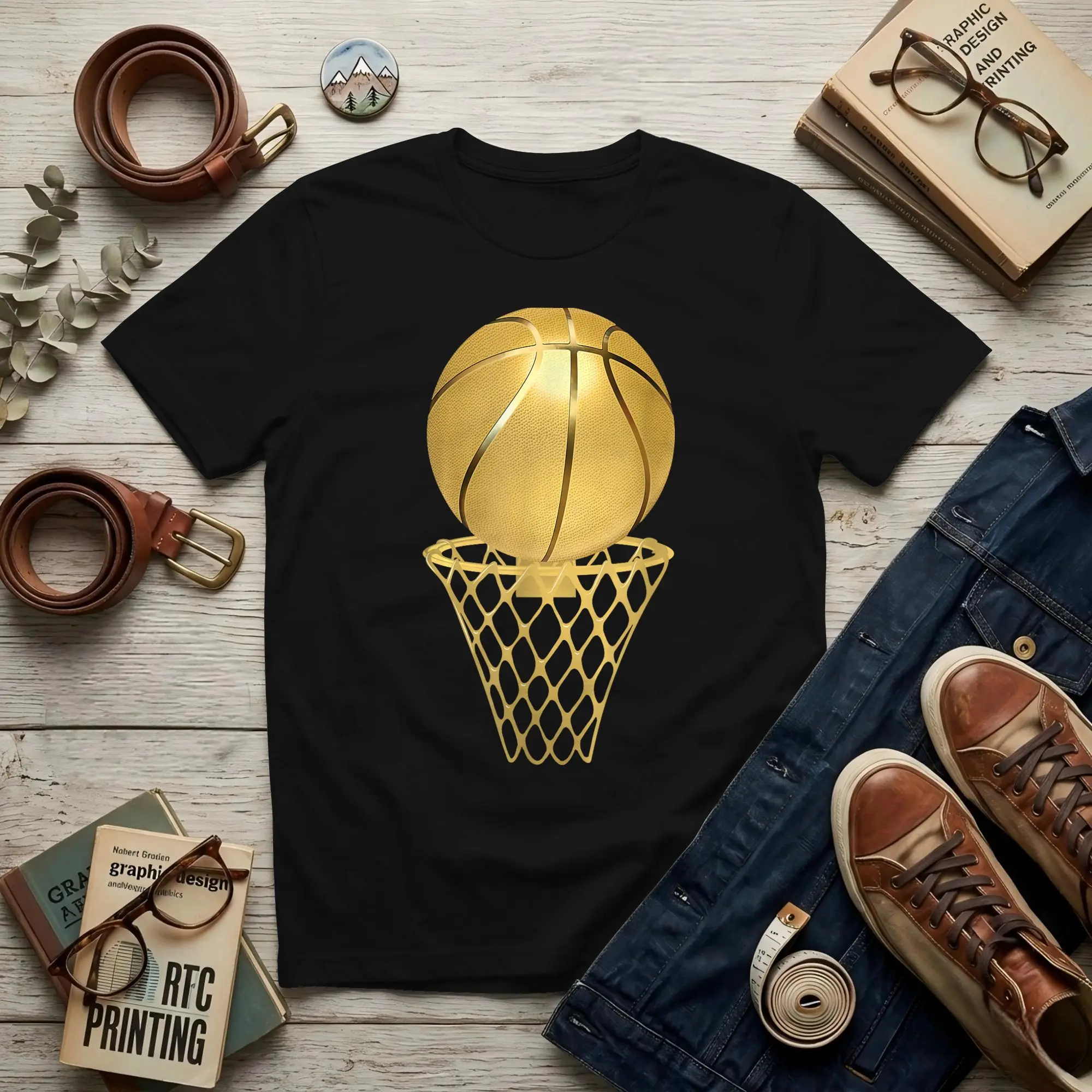 Basketball Player Trophy Game Coach Sports Men T Shirts Basketball Crazy Tees Short Sleeve Round Neck Cotton Printing Clothing