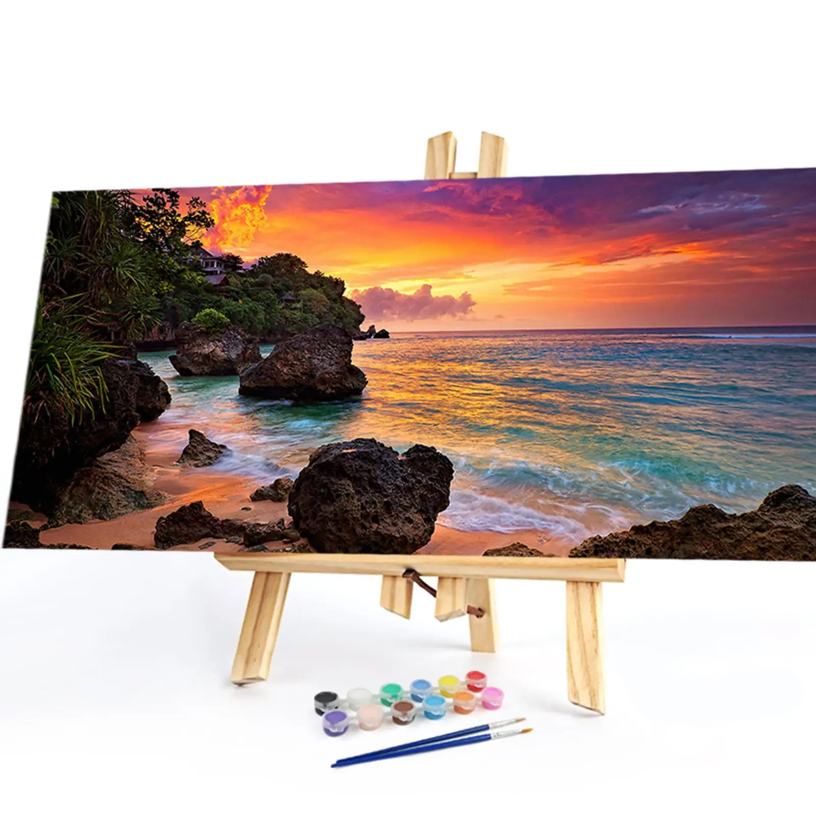 

Natural Scene Oil Paint By Numbers DIY Coloring Drawing for Adults