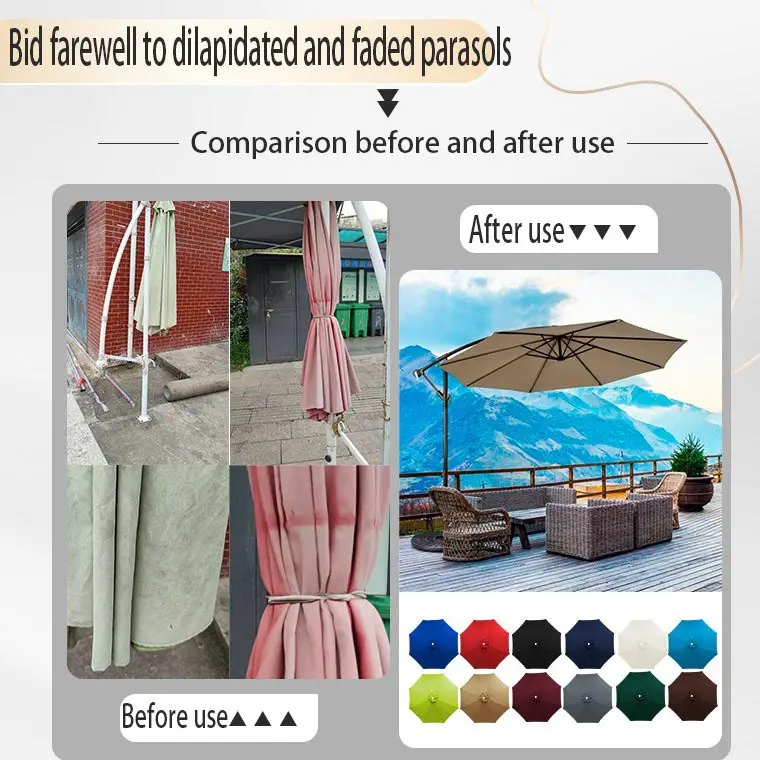 Outdoor Patio Sunshade Waterproof Umbrella Replacement Cloth Rain Proof Cloth Garden Pillar Umbrella Cloth Surface Replacement