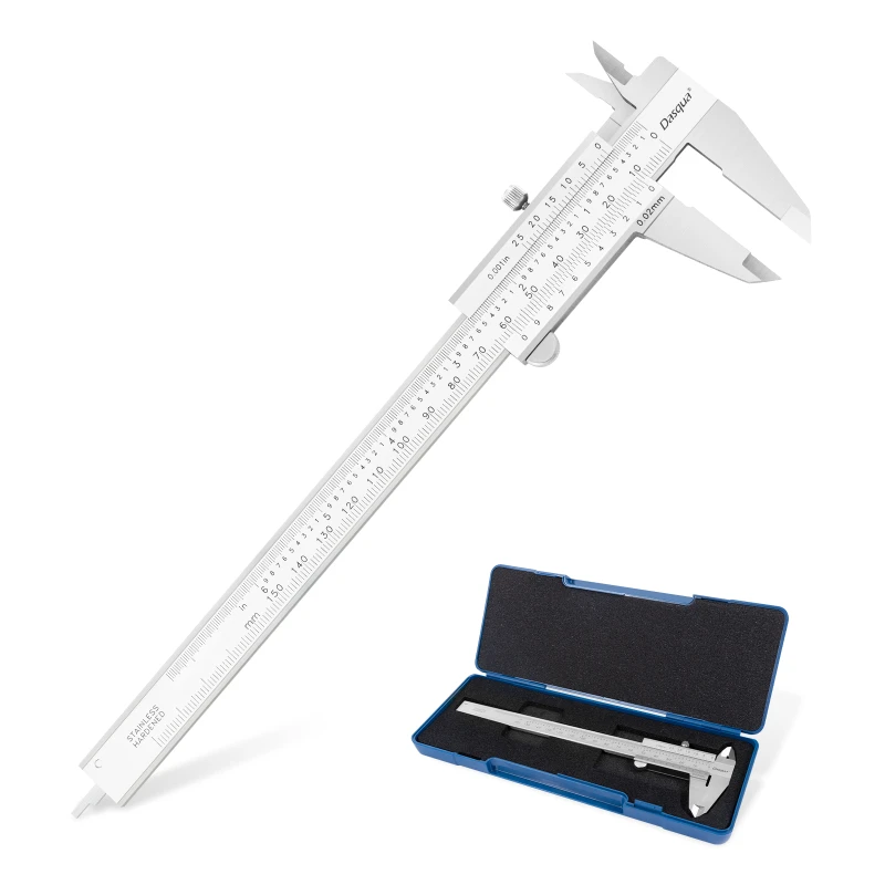 

Dasqua Left Hand Stainless Steel Vernier Caliper Range 150mm Accuracy 0.03mm Caliper Vernier With Locking Screw