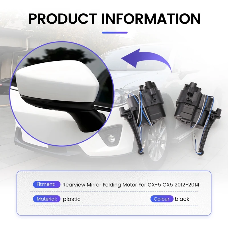 

1Pair Rearview Mirror Folding Motor Door Side Mirror Electric Fold Motor For Mazda CX-5 CX5 2012 2013 2014