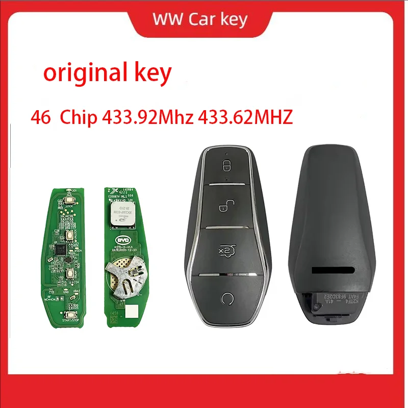 For BYD Qin Plus DM-i Qin Plus EV YUAN PLUS SON Original 4 Button Smart Key ID46 4A Chip 433.92Mhz FSK K2TF4-22C F4H
