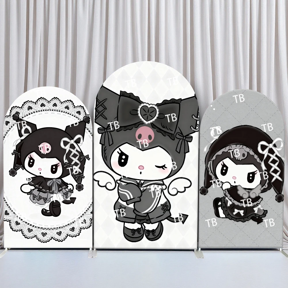 

Sanrio Kuromi Gothic Lolita Style Arch Backdrop Cover Stylish Festive Scene For Kids Birthday Baby Shower Photo Booth Background