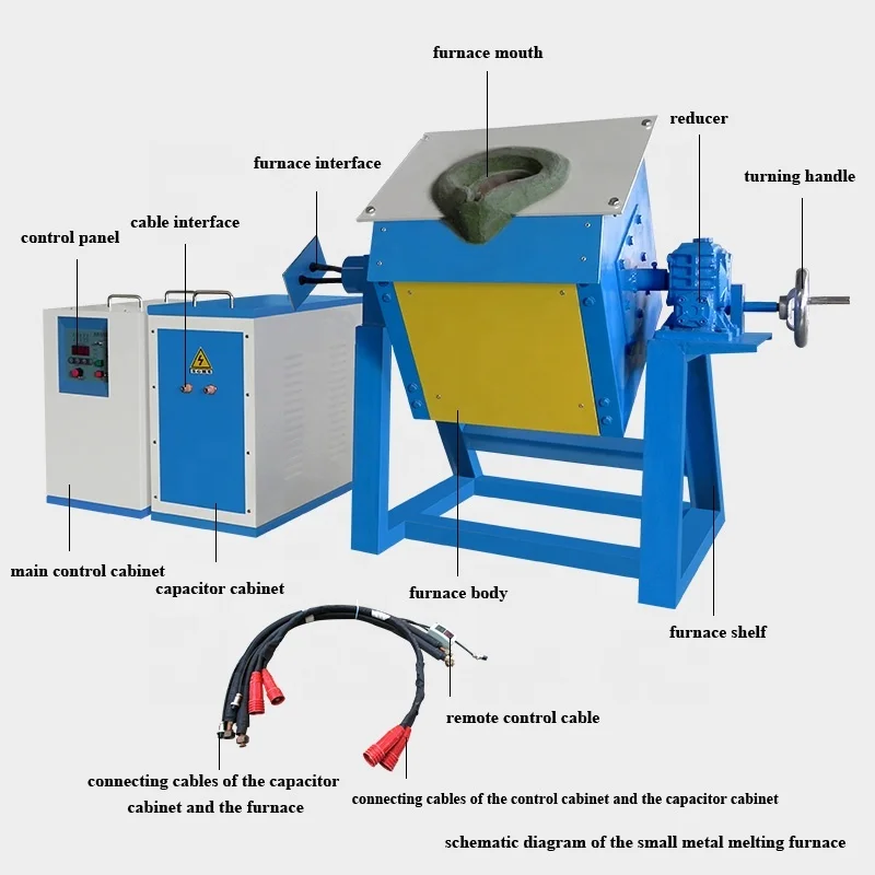 Efficient and energy-saving 10-50kg metal melting furnace - industrial grade IGBT induction heating furnace