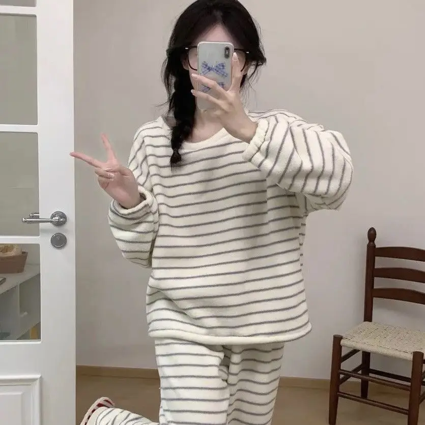 

Пижамный комплект Butterfly Lazy, женский пижамный комплект, женские теплые зимние пижамы, модная домашняя одежда, милый и мягкий пижамный комплект