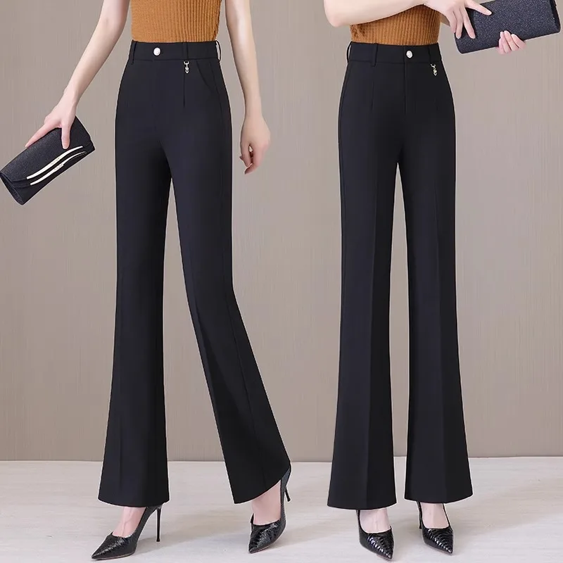 سراويل واسعة للنساء صيفية عالية الخصر مستقيمة ورقيقة أنيقة للتخسيس بدلة غير رسمية سراويل واسعة #2