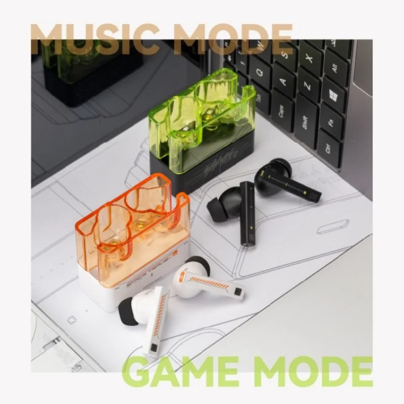 MOONDROP Space Travel 2 سماعة HiFi إلغاء الضوضاء TWS wiress بلوتوث 6.0 ANC وضع اللعبة الكمون المنخفض SBC/AAC سماعة الألعاب