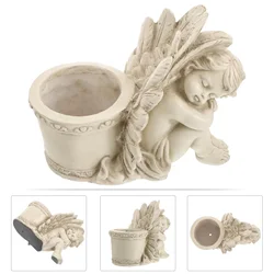 Angel Pot Small Flower Planter Decorations for Pots Outdoor Decorative Angels Statue Little Flowerpot