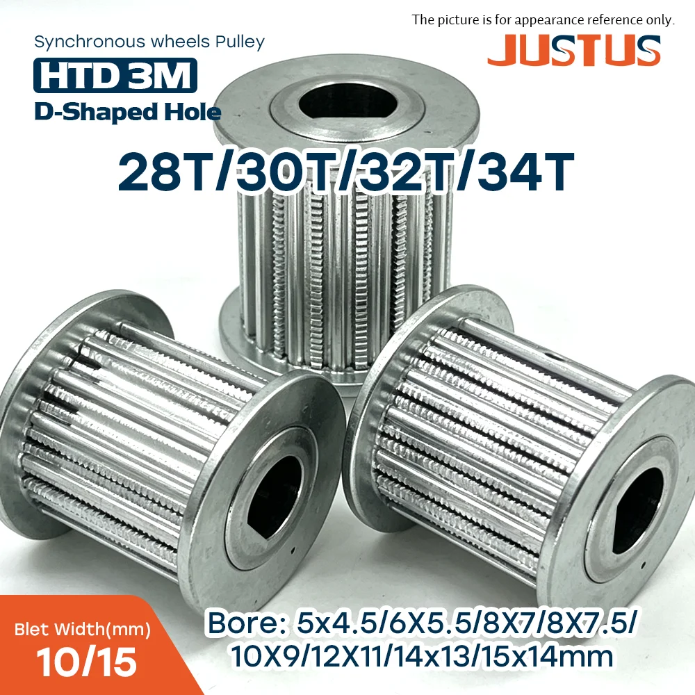 HTD 3M AF Type Timing Pulley 28T 30T 32T 34T D‑hole 5x4.5‑15x14mm for 11 16mm Belt CNC Industrial Drive Parts