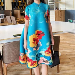 High end pleated dress 2023 fashionable new vintage loose fitting elegant evening dresses for women luxury