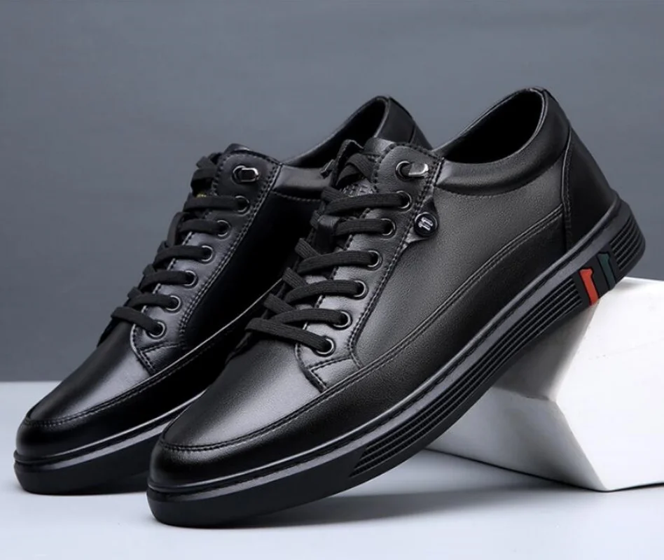 

Autumn Genuine Leather Shoes Men Footwear Soft Leather Mens Casual Shoes Flat Brand Male Footwear Black Brown