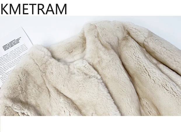 천연 렉스 토끼털 코트 여성 패션 오프화이트 리얼 퍼 코트 여성용 고품질 겨울옷 2025 여성용 코트