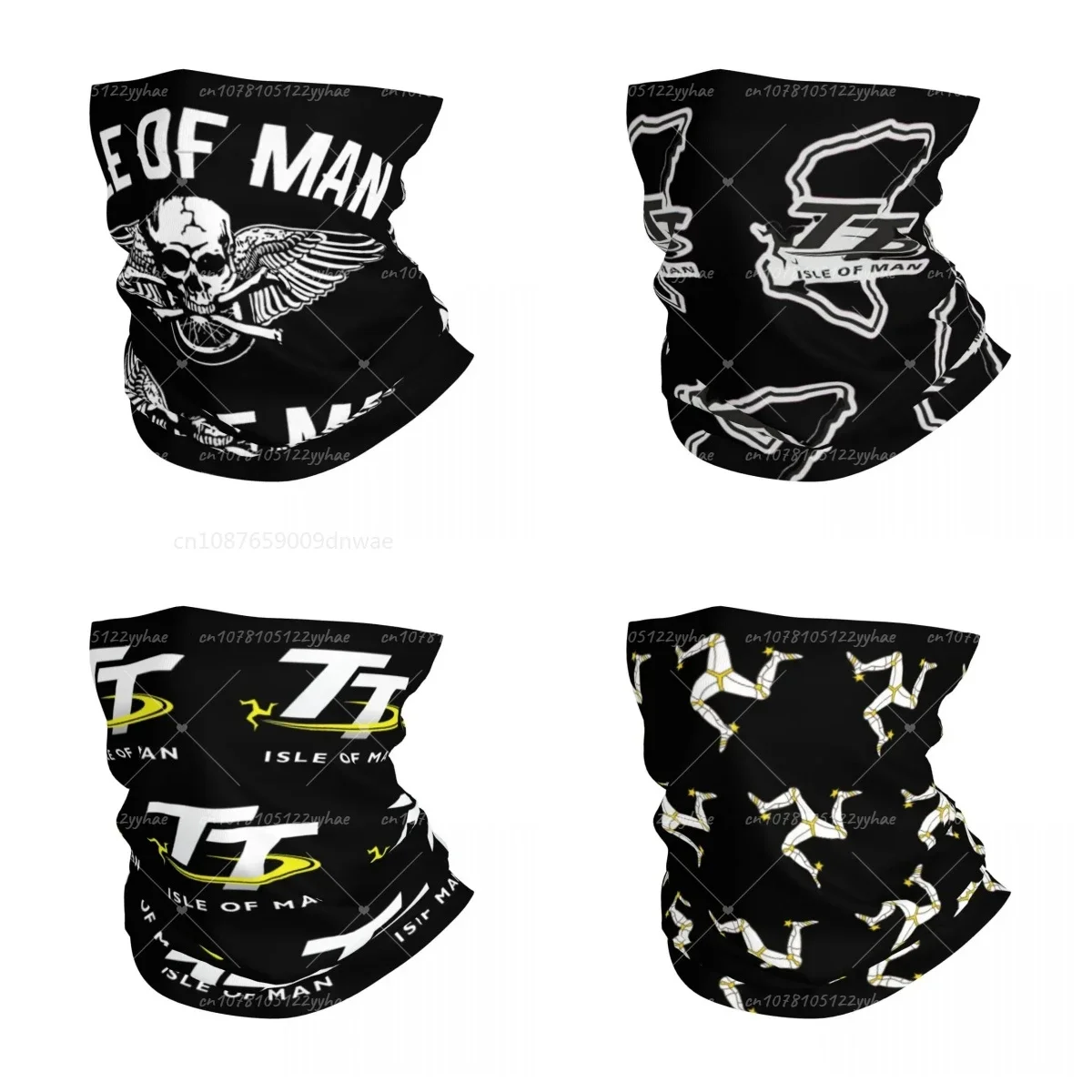 Isle Of Man TT-Bandana de carreras de motos Unisex, cubierta de cuello estampada, pasamontañas, bufanda envolvente, diadema cálida para montar, Ciclismo de Invierno para adultos