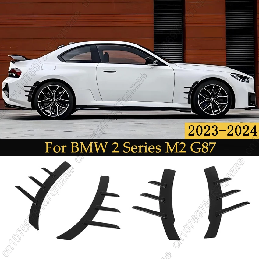 

MP Style Car Front/Rear Bumper Side Fender Trim Cover For BMW 2 Series M2 G87 2023-2024 Side Spats Canards Body Kits ABS Tuning