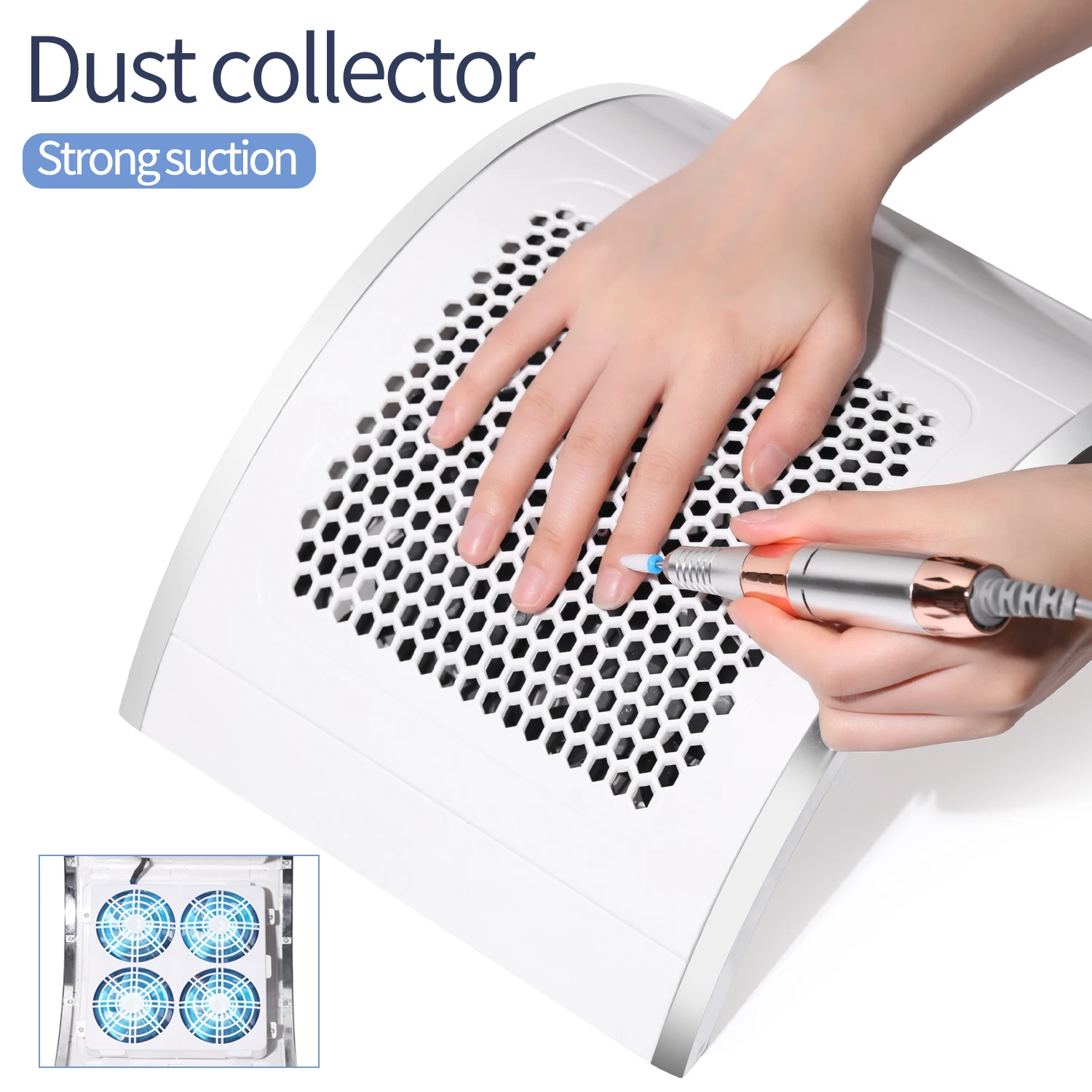 

LULAA Nail Dust Collector Absorber For Nail Low Noise Nail Vacuum Cleaner Dust Extractor for Manicure Collecting Pedicure Tools