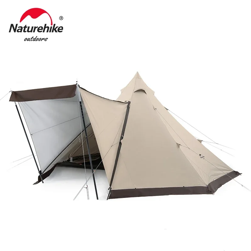 Naturehike Camping Tent 5 8 Person Tent Outdoor Pyramid Tent With Chimney Mongolian Tent Tipi Tents Outdoor Camping Picnic Tent