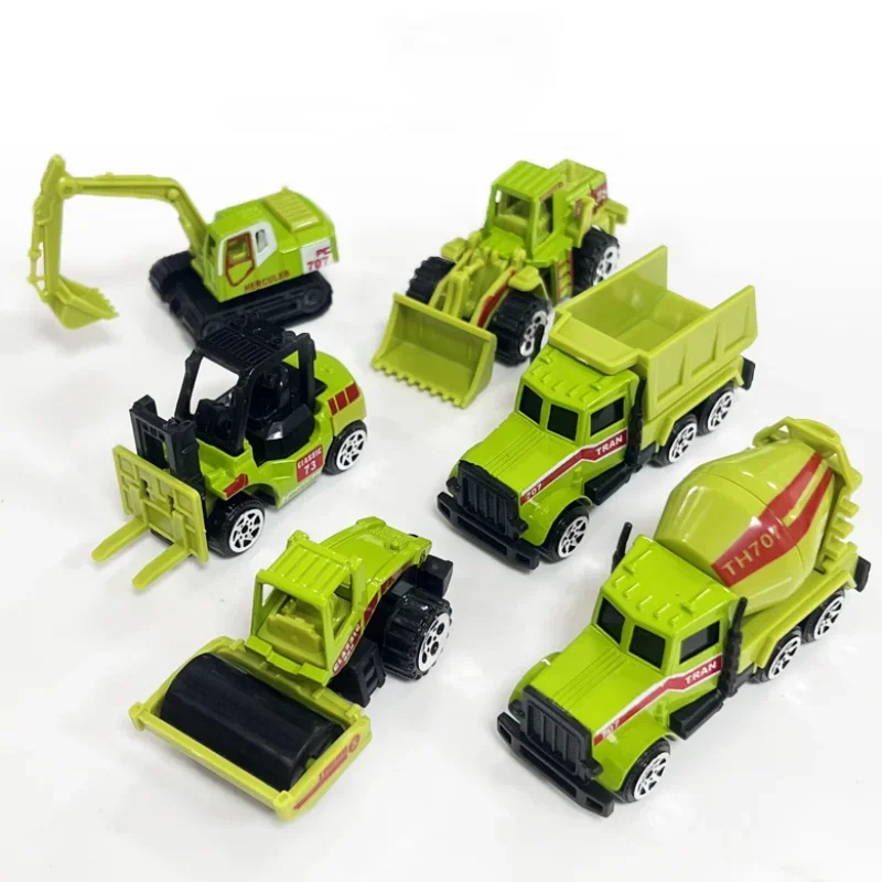 

6Pcs/Set Alloy Engineering Truck Toy 1:64 Mini Car Loader Tractor Excavator Construction Miniature Model For Boy Kids Gifts