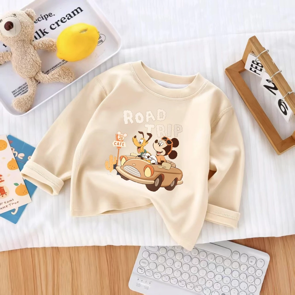 يجب أن يكون لديك زي الطفل ميكي ماوس طفل البلوز متعة السيارات ورحلة الطريق تصاميم في الخريف أزياء 2 ألوان القطن تشايلدز تيز