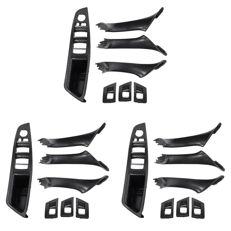 21PCS Right Hand Drive RHD For BMW 5 Series F10 F11 Car Interior Door Handle Inner Panel Pull Trim Cover Armrest