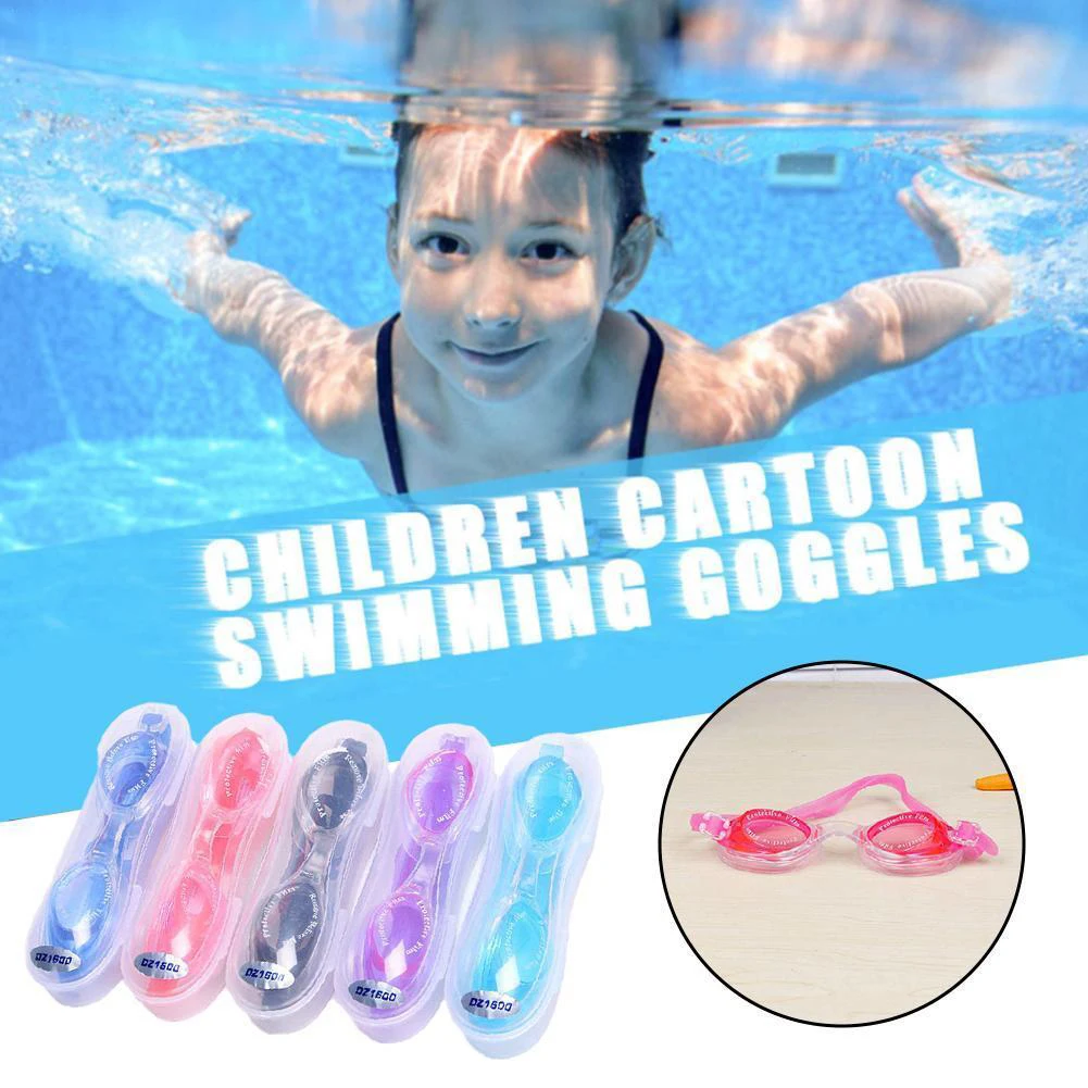 1PC Boys Girls Swimming Goggles Hd Waterproof Anti Fog Swim Glasses With Earplugs Swim Eyewear (random Color)