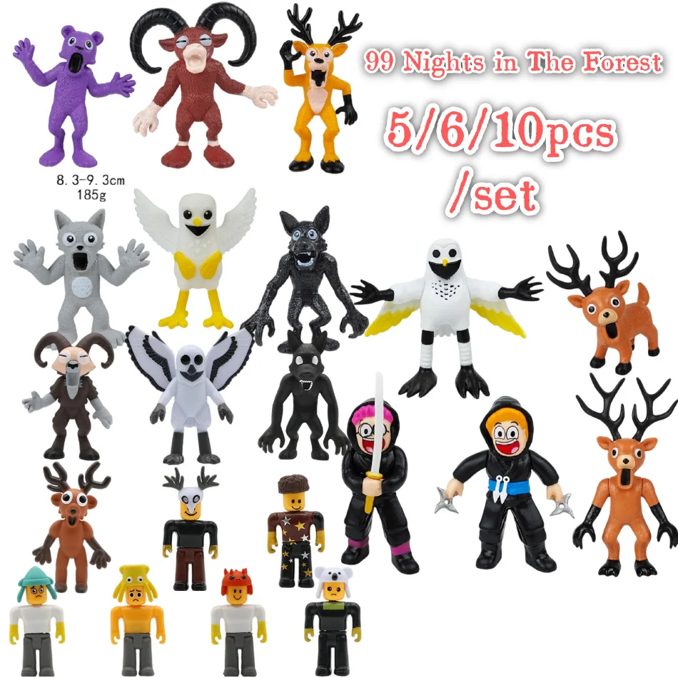10 قطعة/المجموعة 99 ليال في الغابة أرقام أرقام تمثال البومة الماعز الذئب الغزلان 99 ليال في الغابة تمثال الحاضر لعبة الهدايا