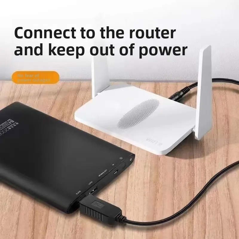 USB to DC Power Cable 5V to 12V Boost Converter with 8 Adapters USB DC Jack Charging Cable for Wifi Router Mini Fan Speaker