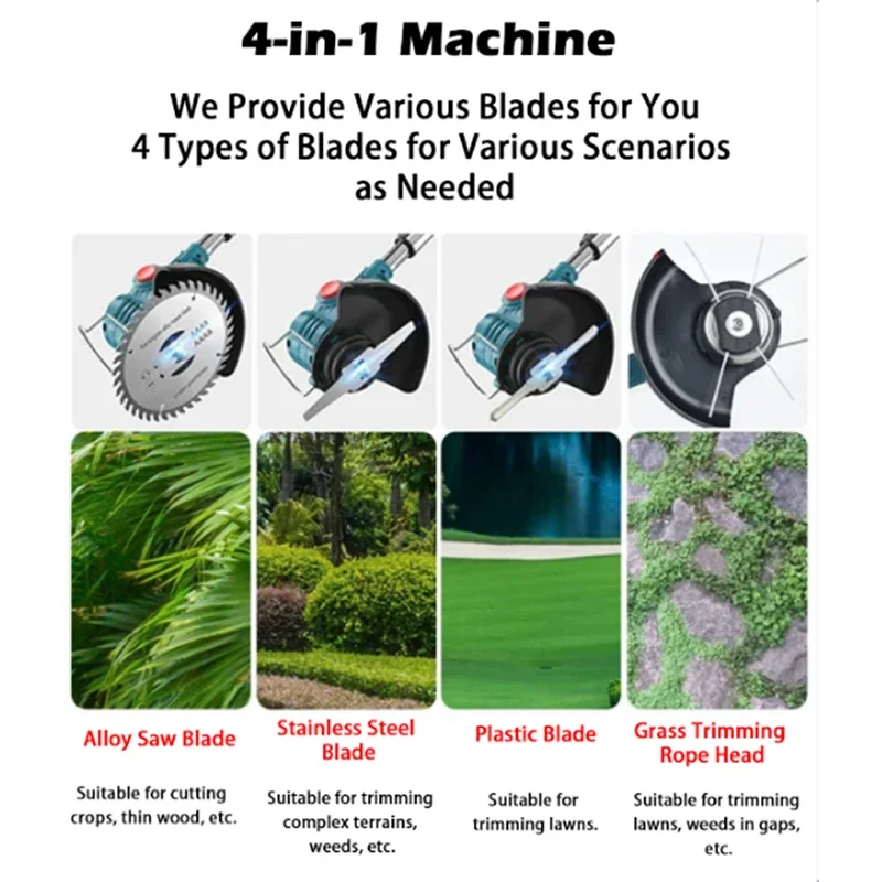 Electric Lawn Mower Compatibility With Makita 21V Battery Grass Trimmer Cordless Auto Release String Cutter Power Garden Tools