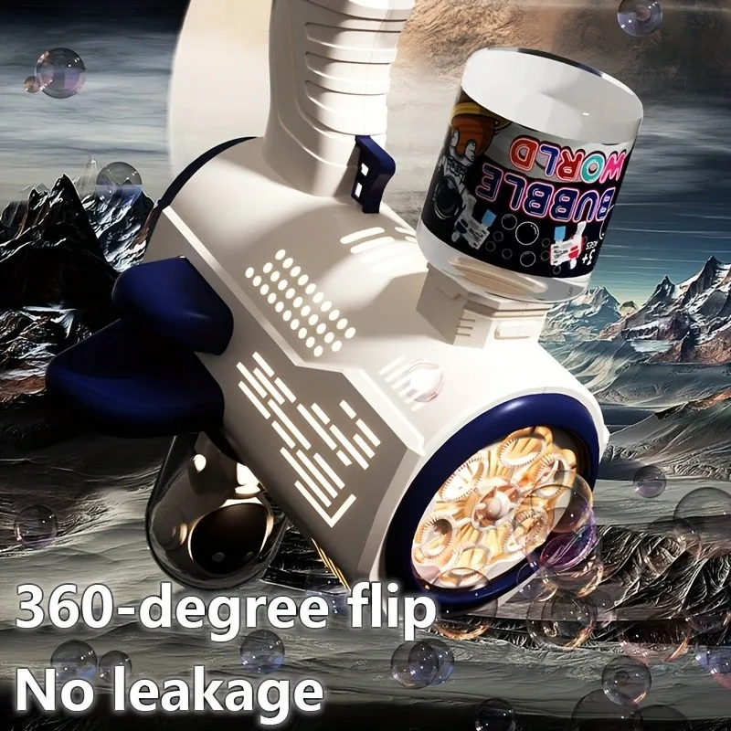 Macchina per bolle per astronauti spaziali, progettata in stile Gatling, un regalo per bambini adatto per le attività all'aperto primaverili ed estive.