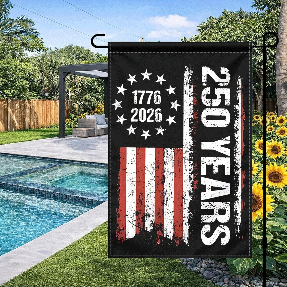 

1PC 1776-2026 250 Years USA Patriotic Garden Flag Distressed American Star Stripes Outdoor Decorative Yard Flag