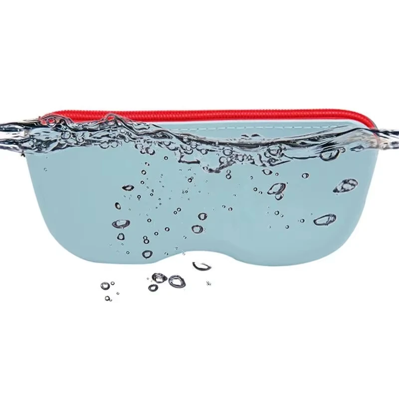 Portable Glasses Case Waterproof Drop-Resistant Silicone Storage Box Easy to Store Equipped with Hanging Handle For Women Travel